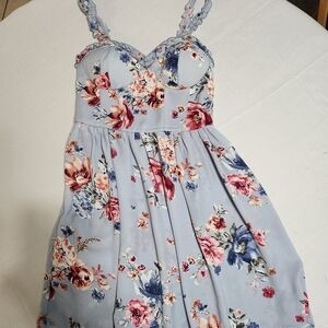 Xhilaration Floral Mini Dress in Blue and Pink